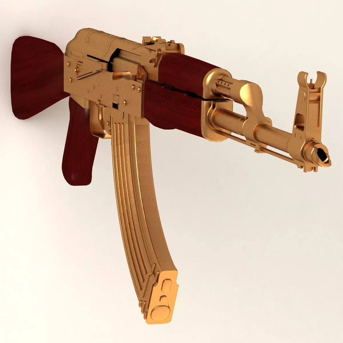 golden AK47 3D model_0