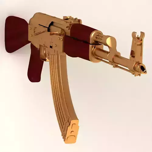 golden AK47 3D model golden AK47 3D model