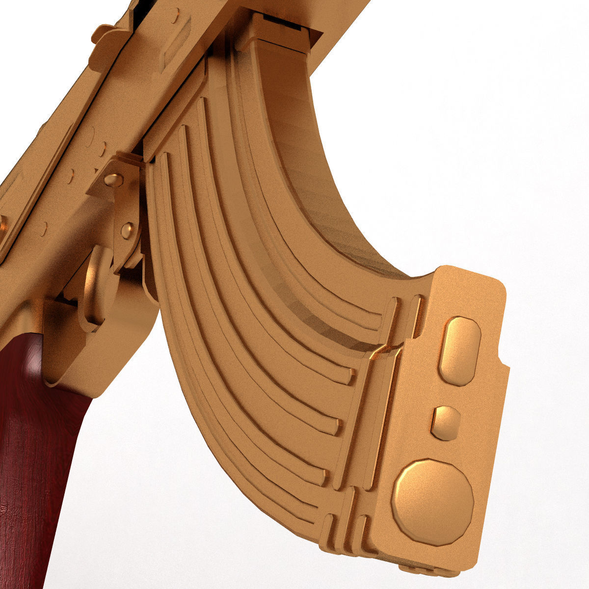 golden AK47 3D model_7