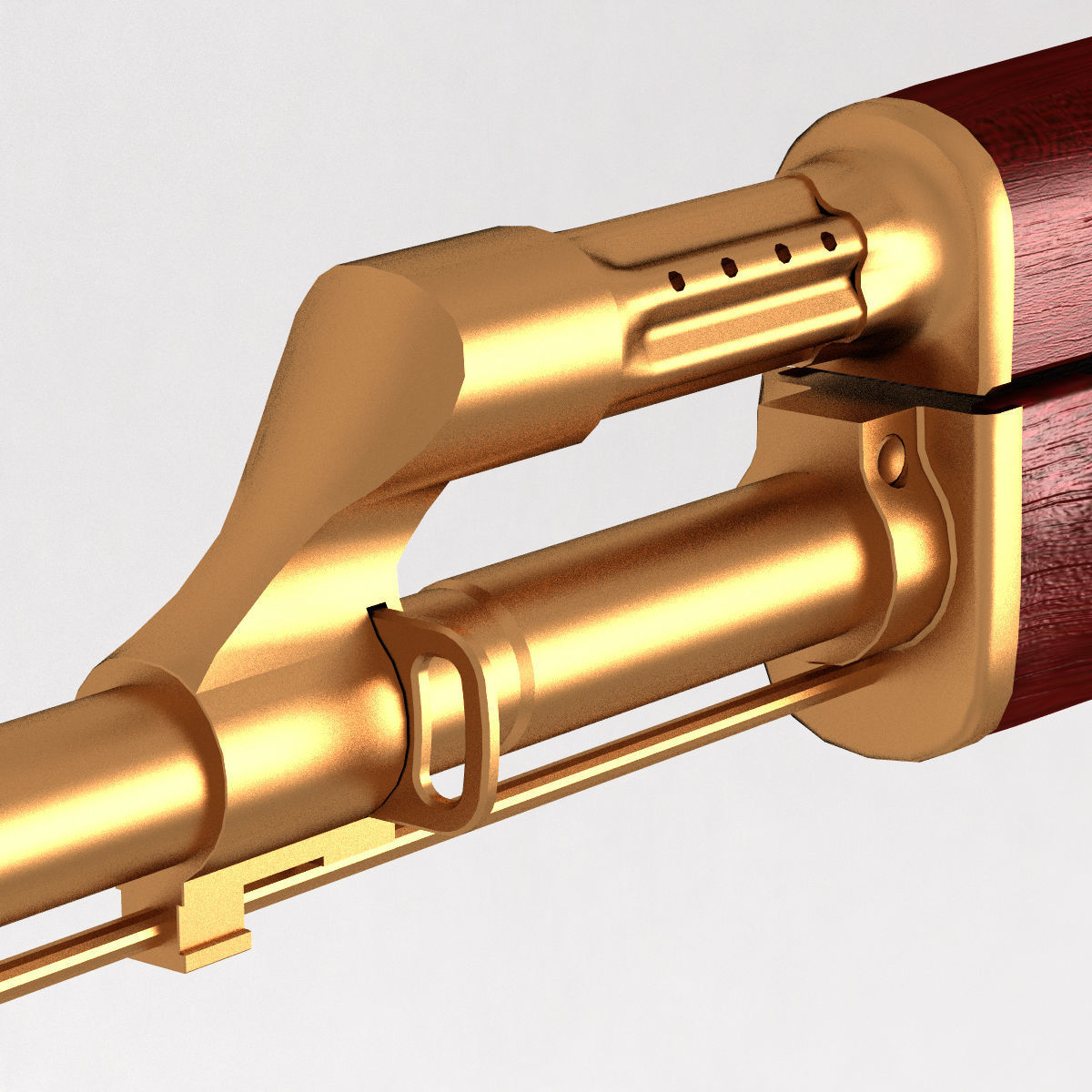 golden AK47 3D model_3
