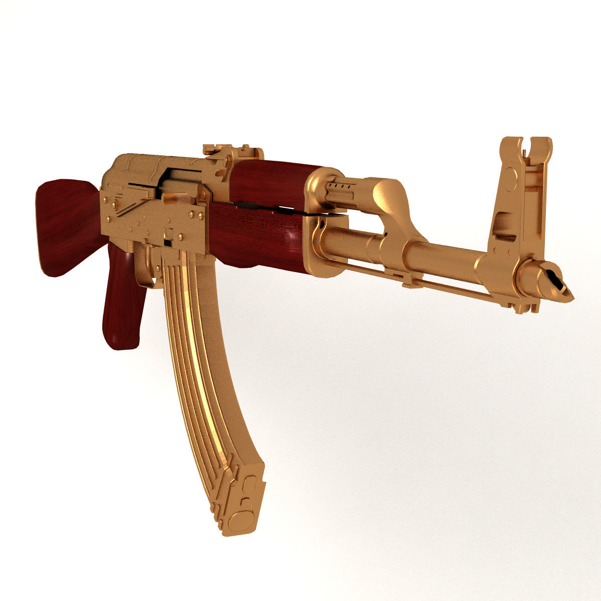 golden AK47 3D model_11