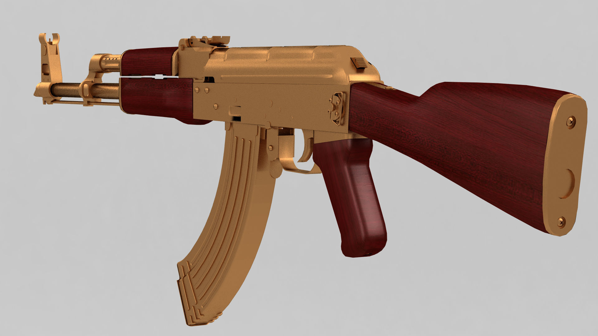 golden AK47 3D model_13