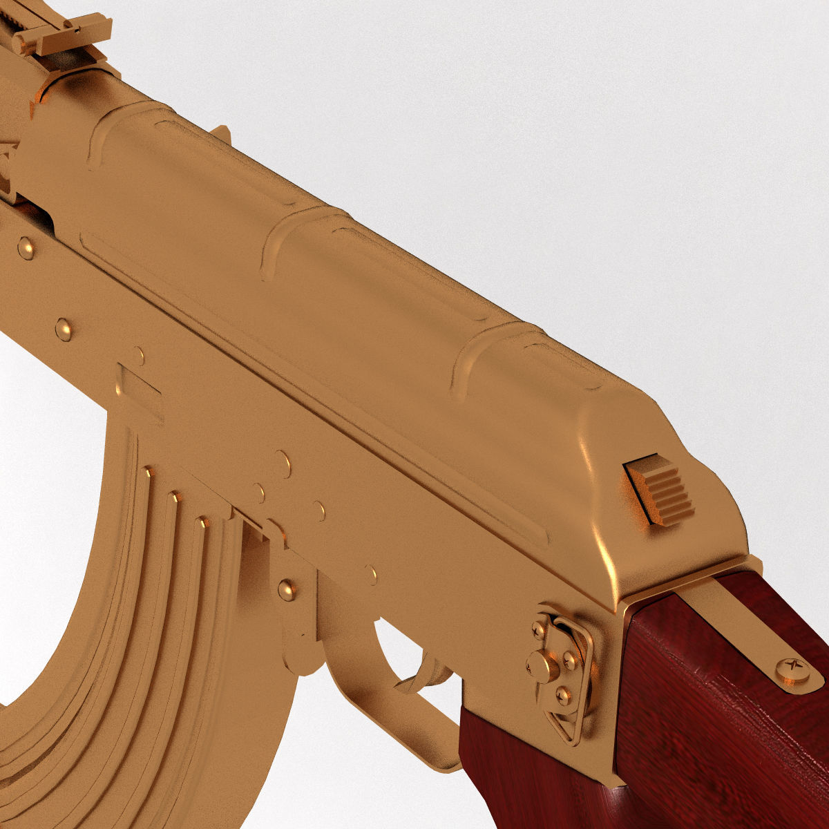 golden AK47 3D model_12