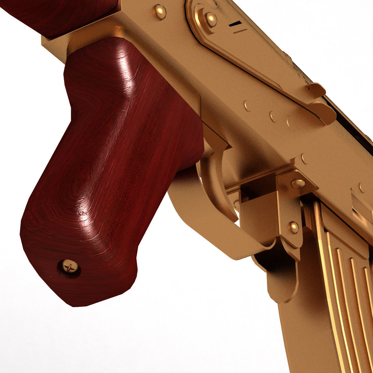 golden AK47 3D model_5