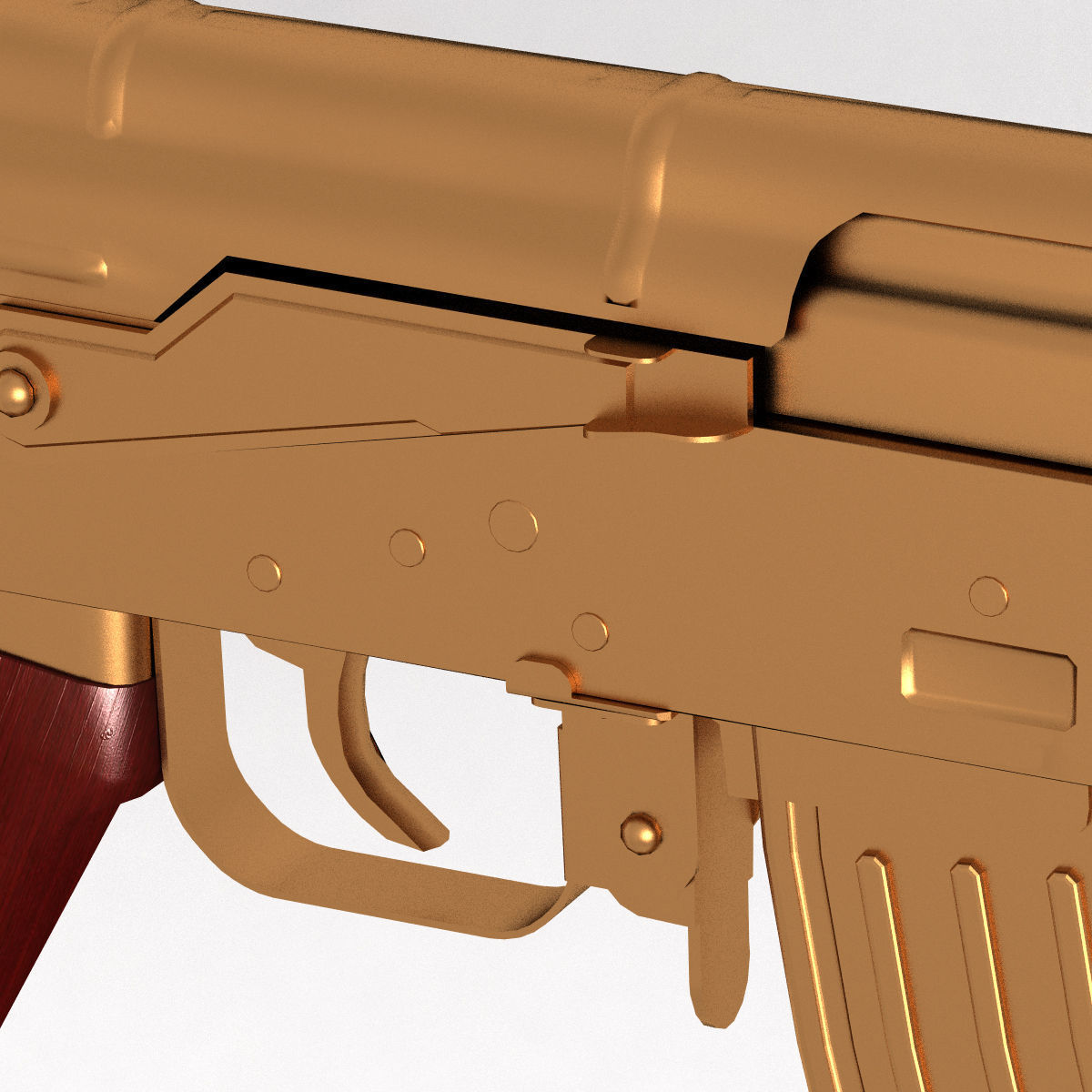 golden AK47 3D model_6