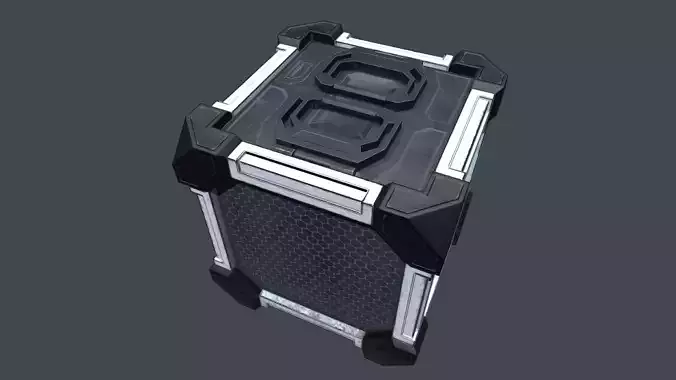SciFi Protective Crate Low Poly PBR Game Ready Asset sci-fi