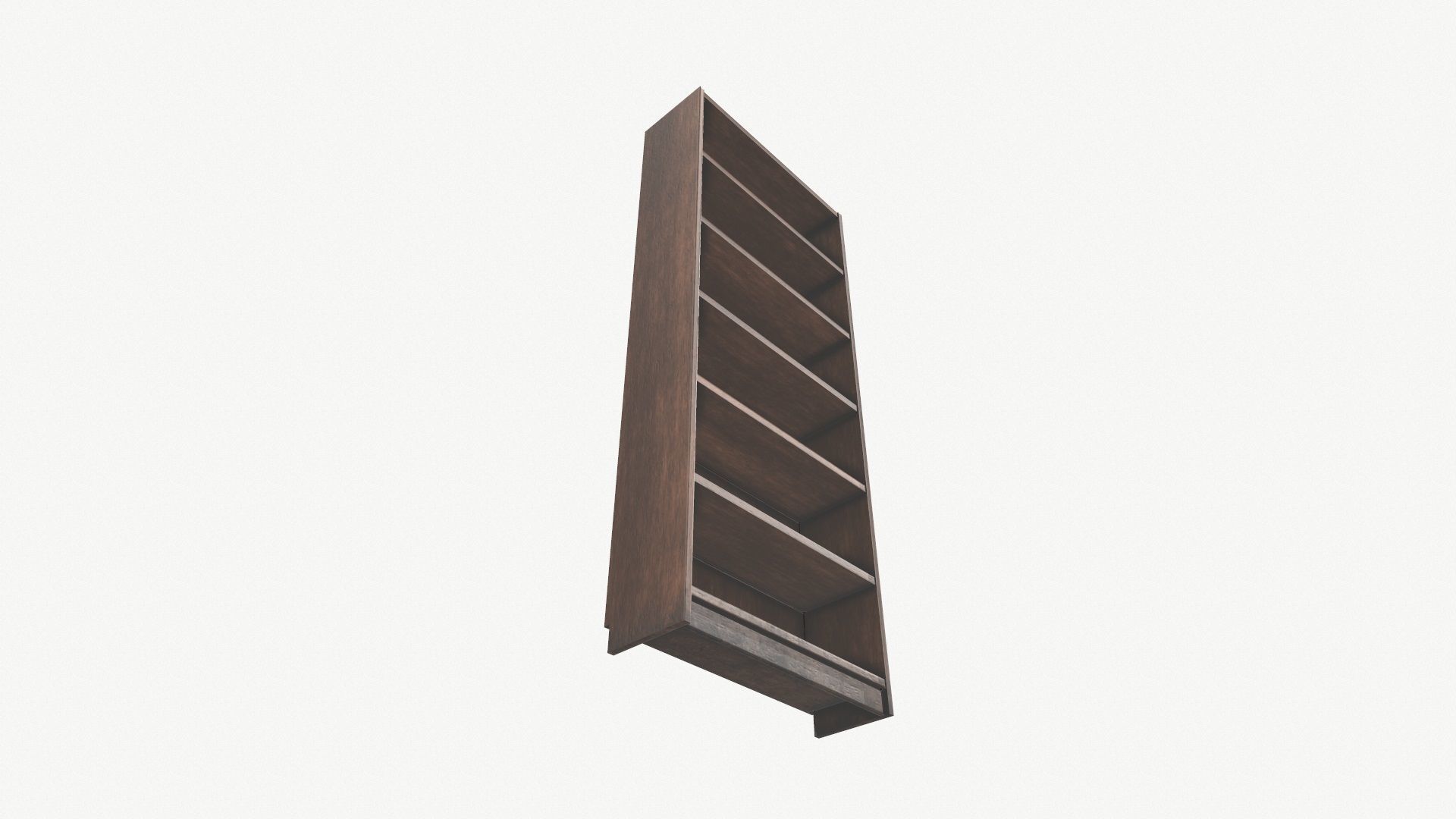 Wooden Bookshelf Low Poly PBR Game Ready Asset  Low-poly 3D model_3