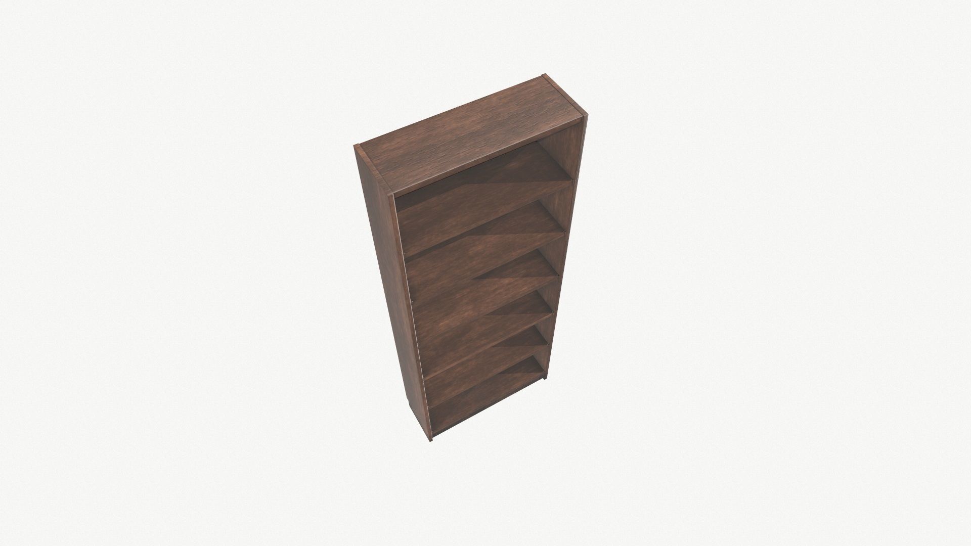 Wooden Bookshelf Low Poly PBR Game Ready Asset  Low-poly 3D model_5