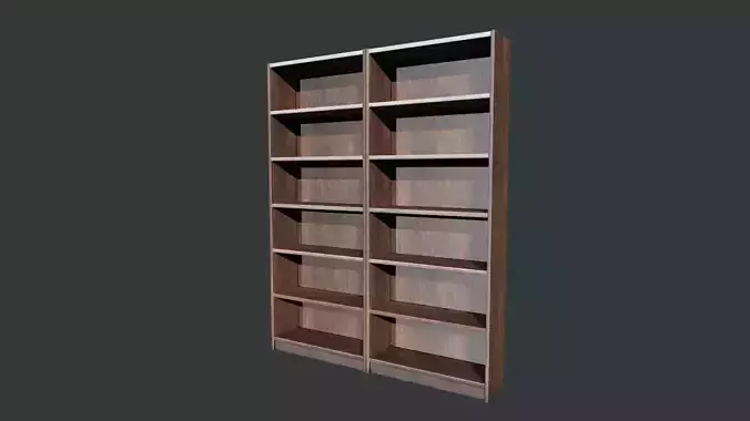 Wooden Bookshelf Low Poly PBR Game Ready Asset  Low-poly 3D model