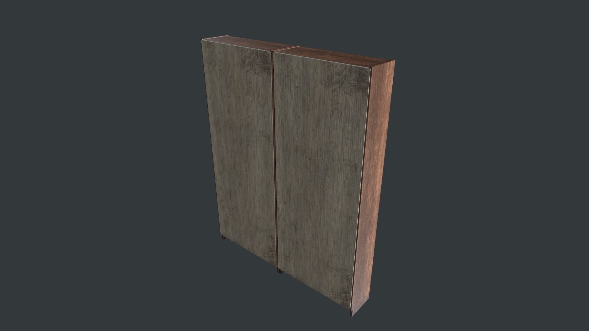 Wooden Bookshelf Low Poly PBR Game Ready Asset  Low-poly 3D model_6