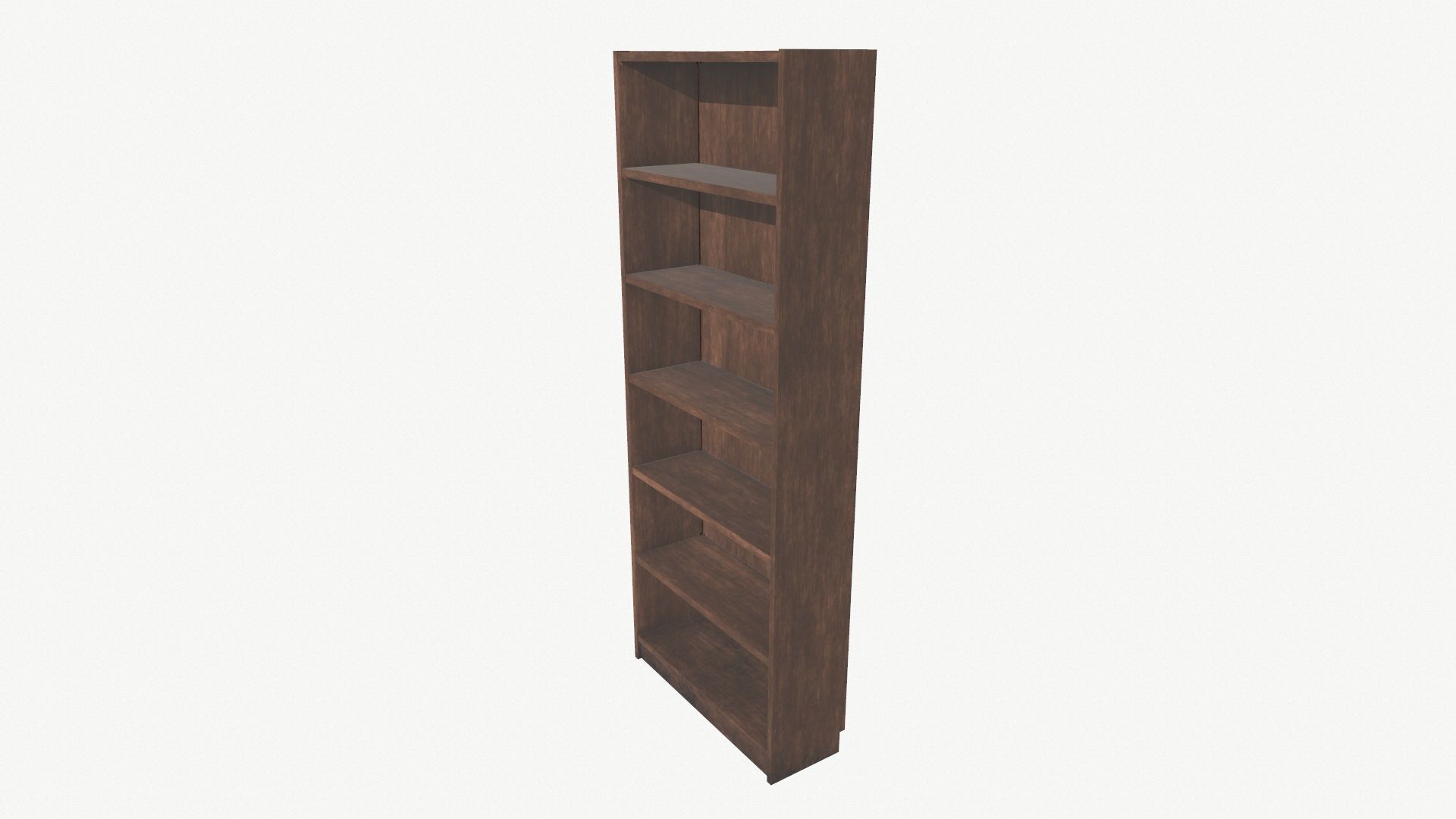 Wooden Bookshelf Low Poly PBR Game Ready Asset  Low-poly 3D model_2