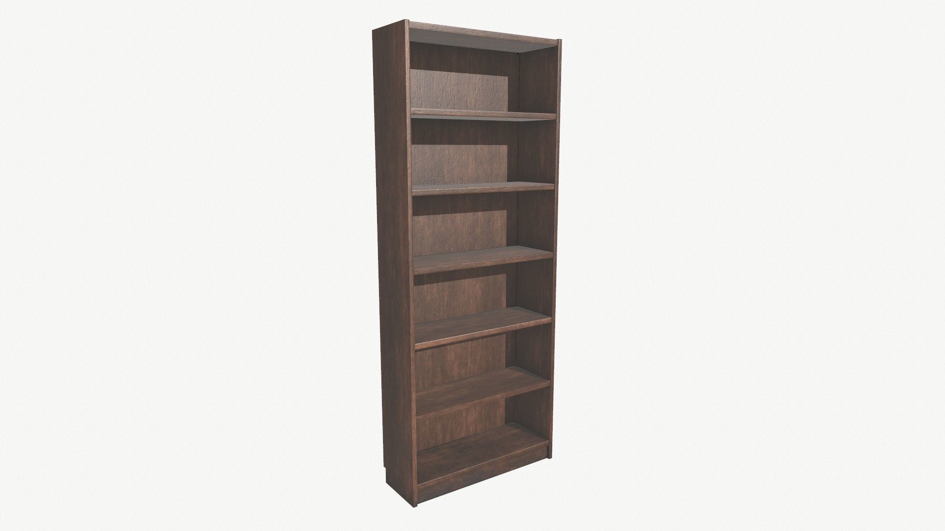 Wooden Bookshelf Low Poly PBR Game Ready Asset  Low-poly 3D model_1