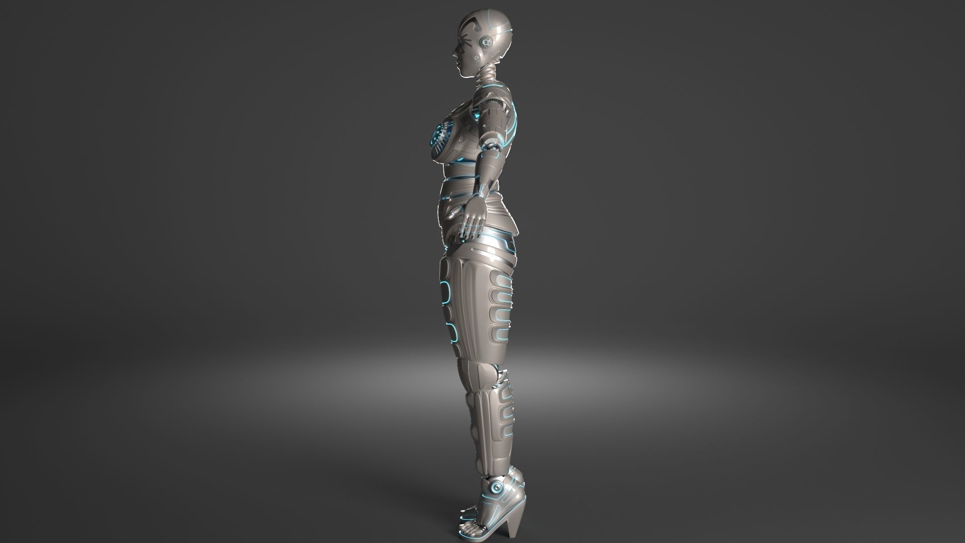 LADY ROBOT CURVY RIGGED 3D model_36