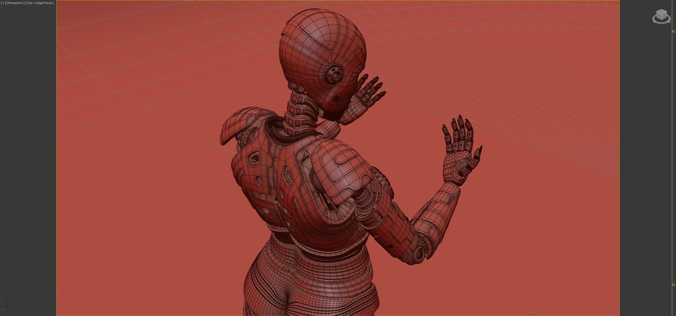 LADY ROBOT CURVY RIGGED 3D model_25