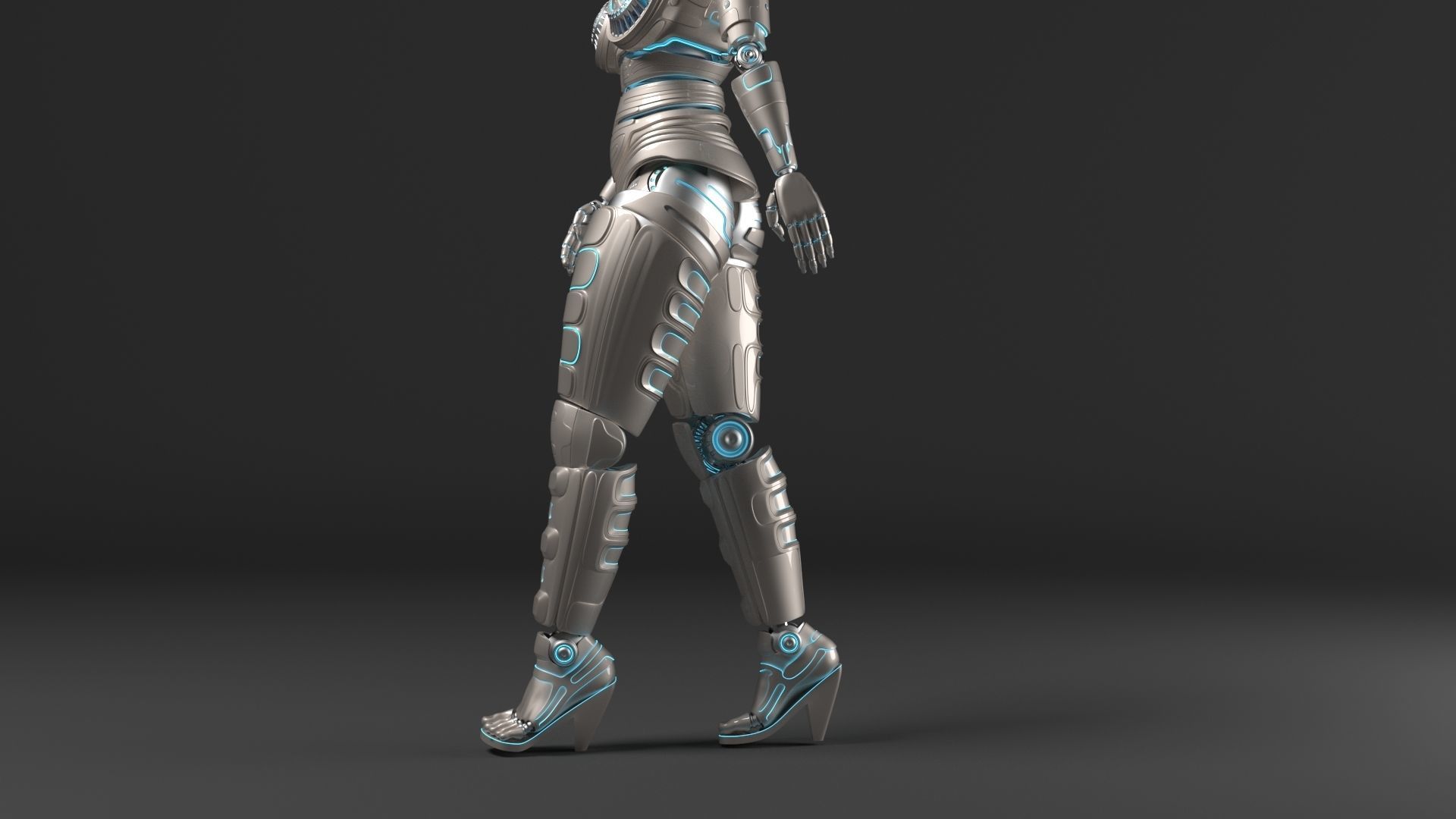 LADY ROBOT CURVY RIGGED 3D model_37
