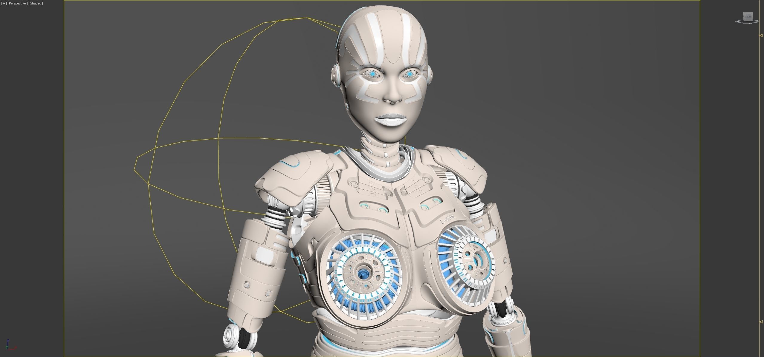 LADY ROBOT CURVY RIGGED 3D model_22
