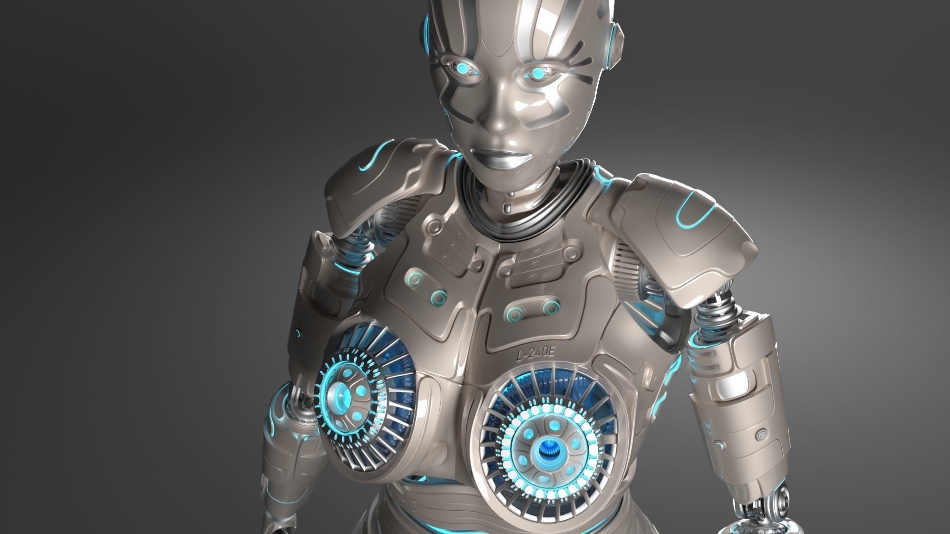 LADY ROBOT CURVY RIGGED 3D model_16