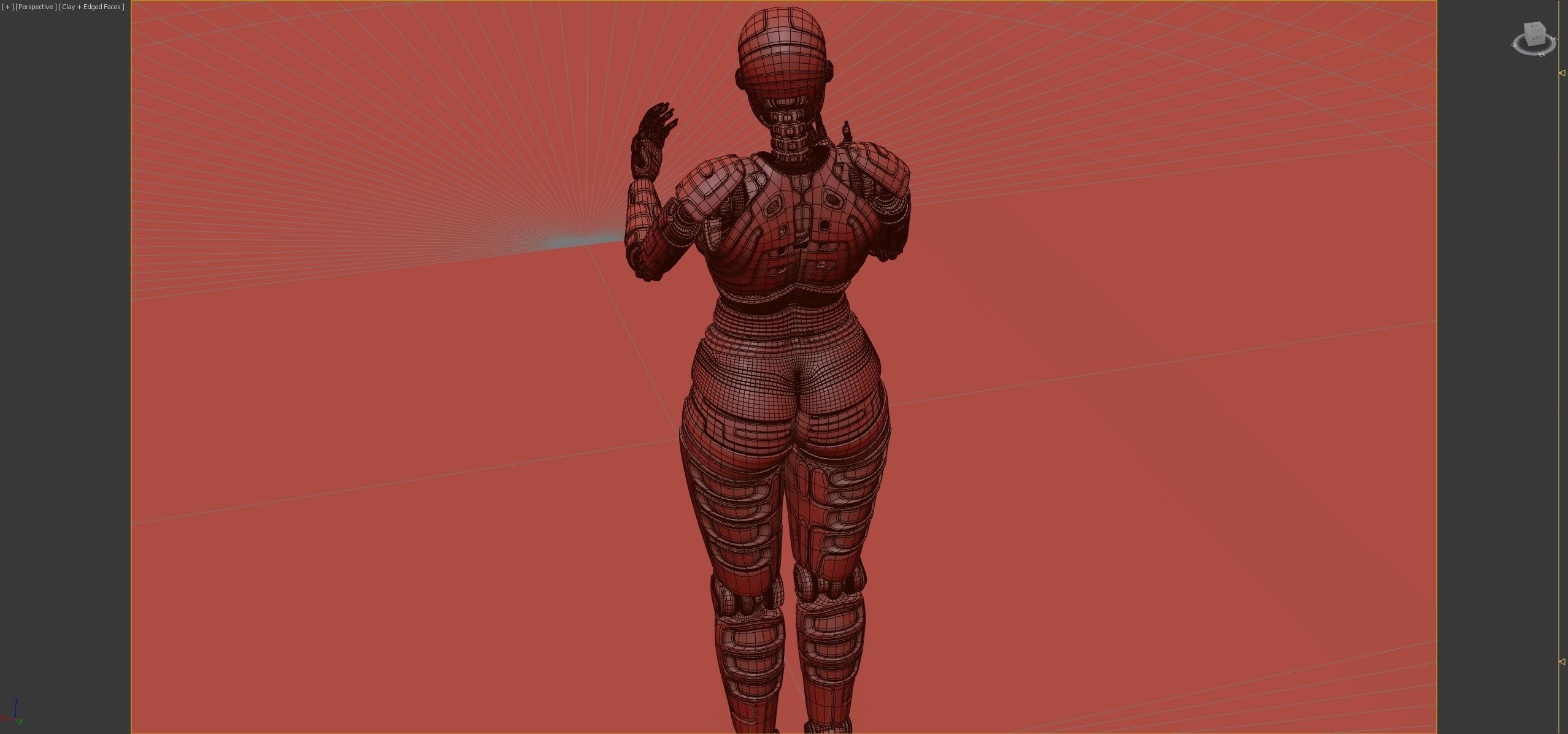 LADY ROBOT CURVY RIGGED 3D model_23