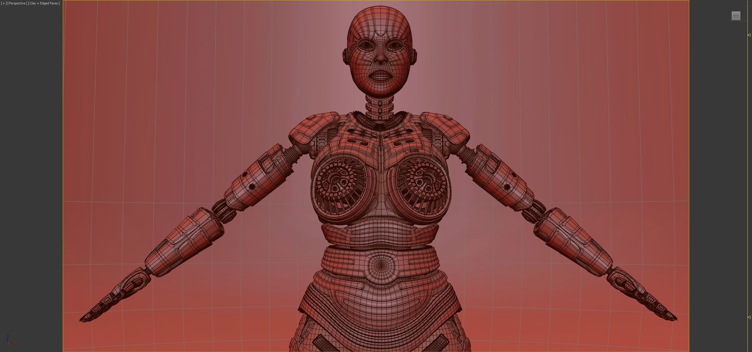 LADY ROBOT CURVY RIGGED 3D model_19