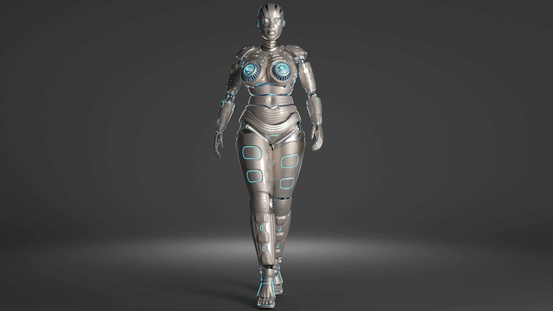 LADY ROBOT CURVY RIGGED 3D model_15