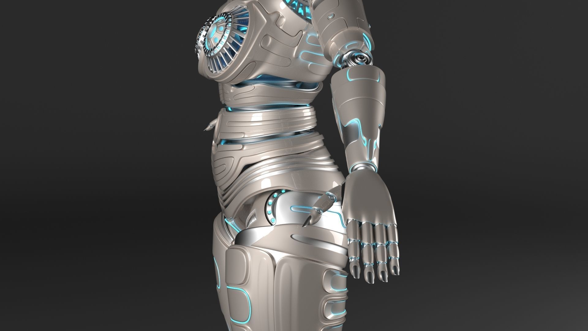 LADY ROBOT CURVY RIGGED 3D model_34