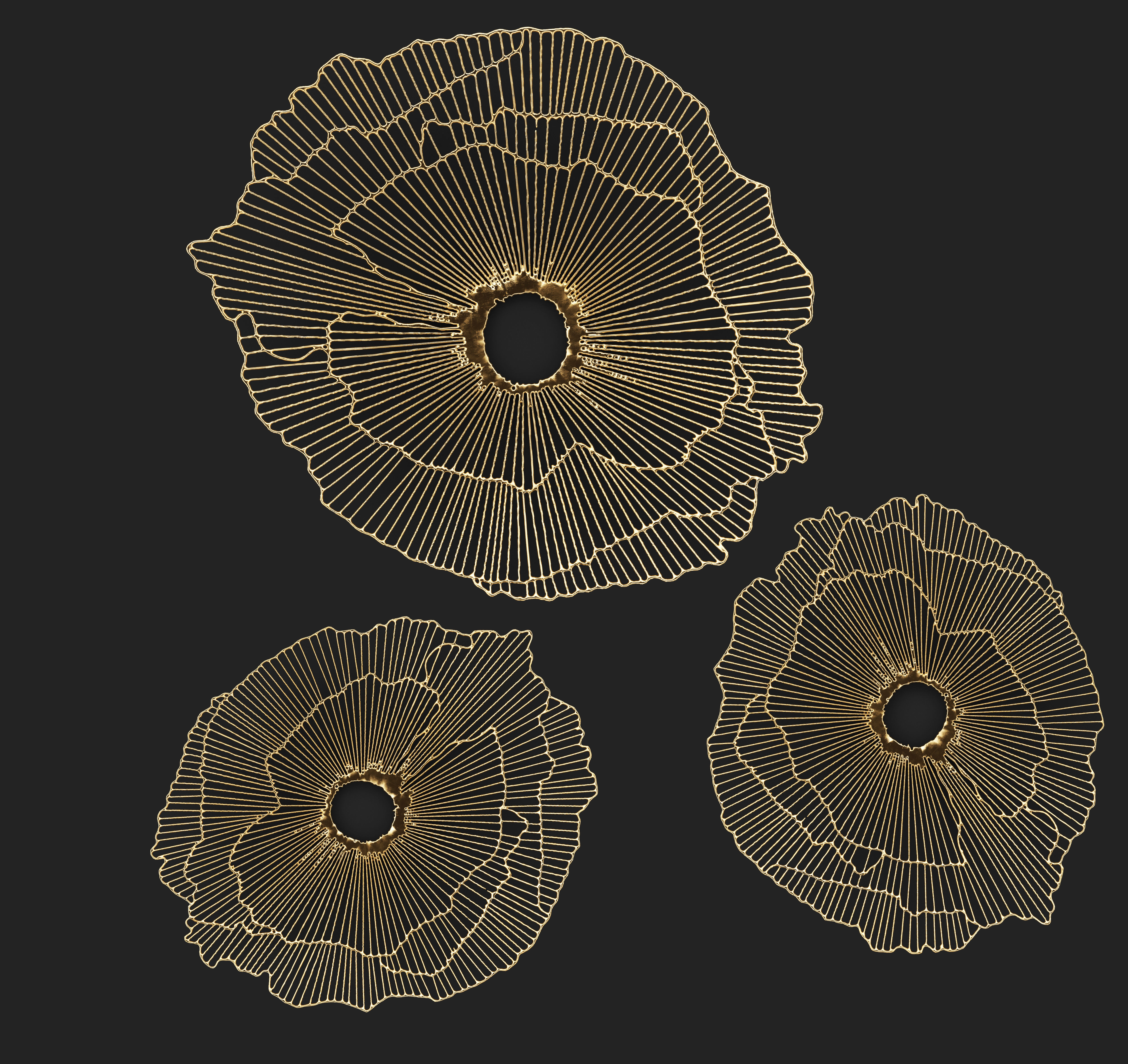 Gold Wall art Sculpture 3D model_9