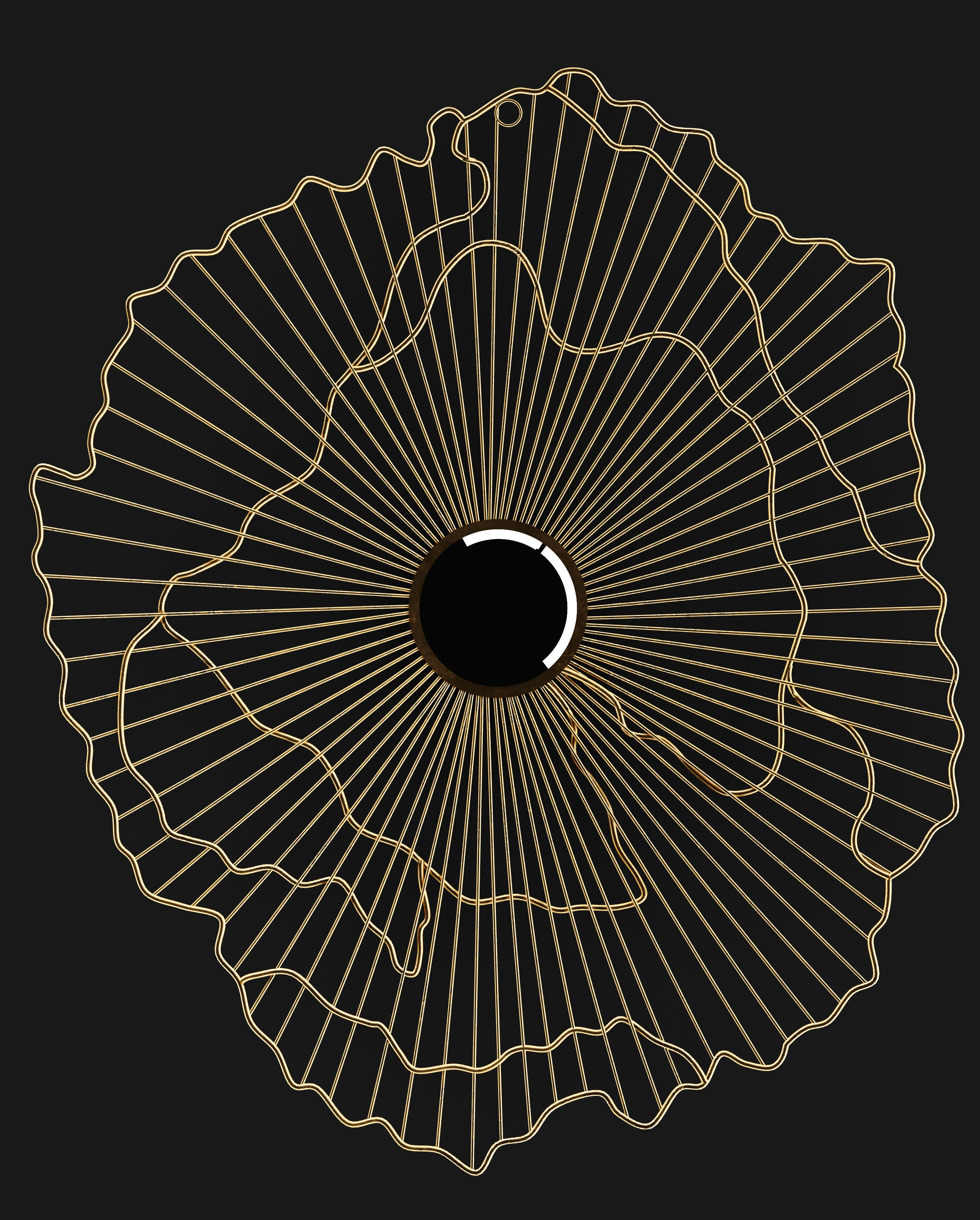 Gold Wall art Sculpture 3D model_5