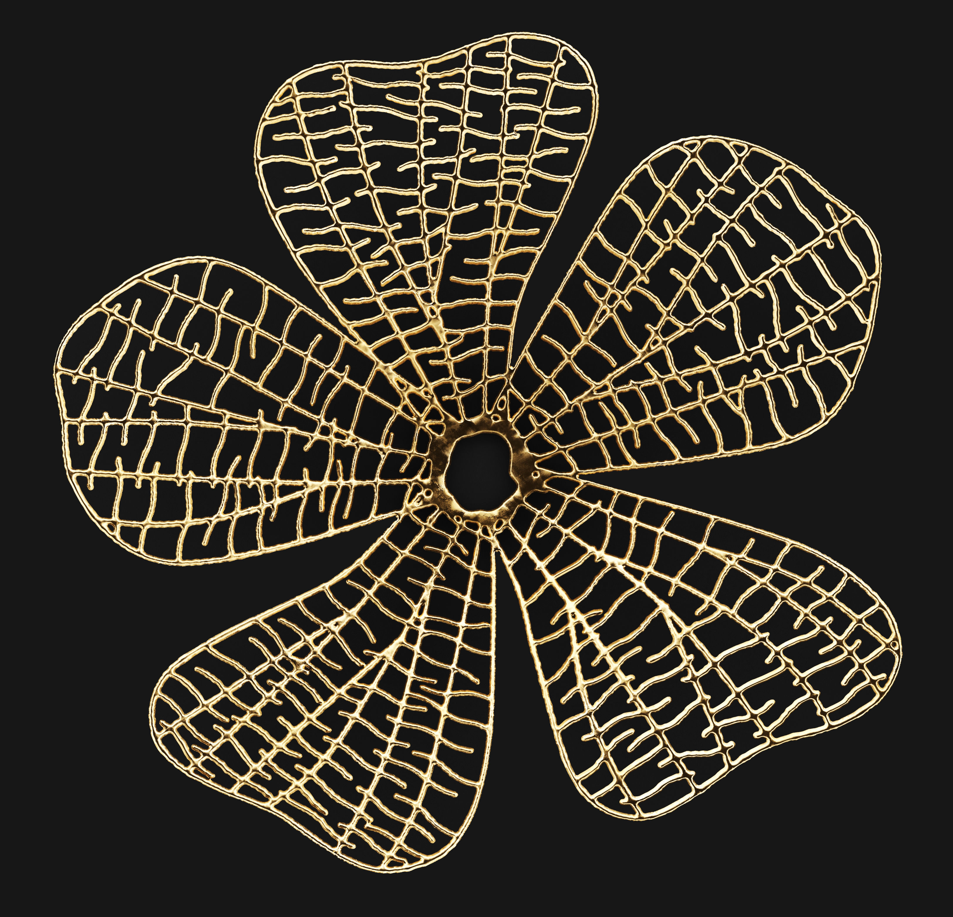 Gold Wall art Sculpture 3D model_6