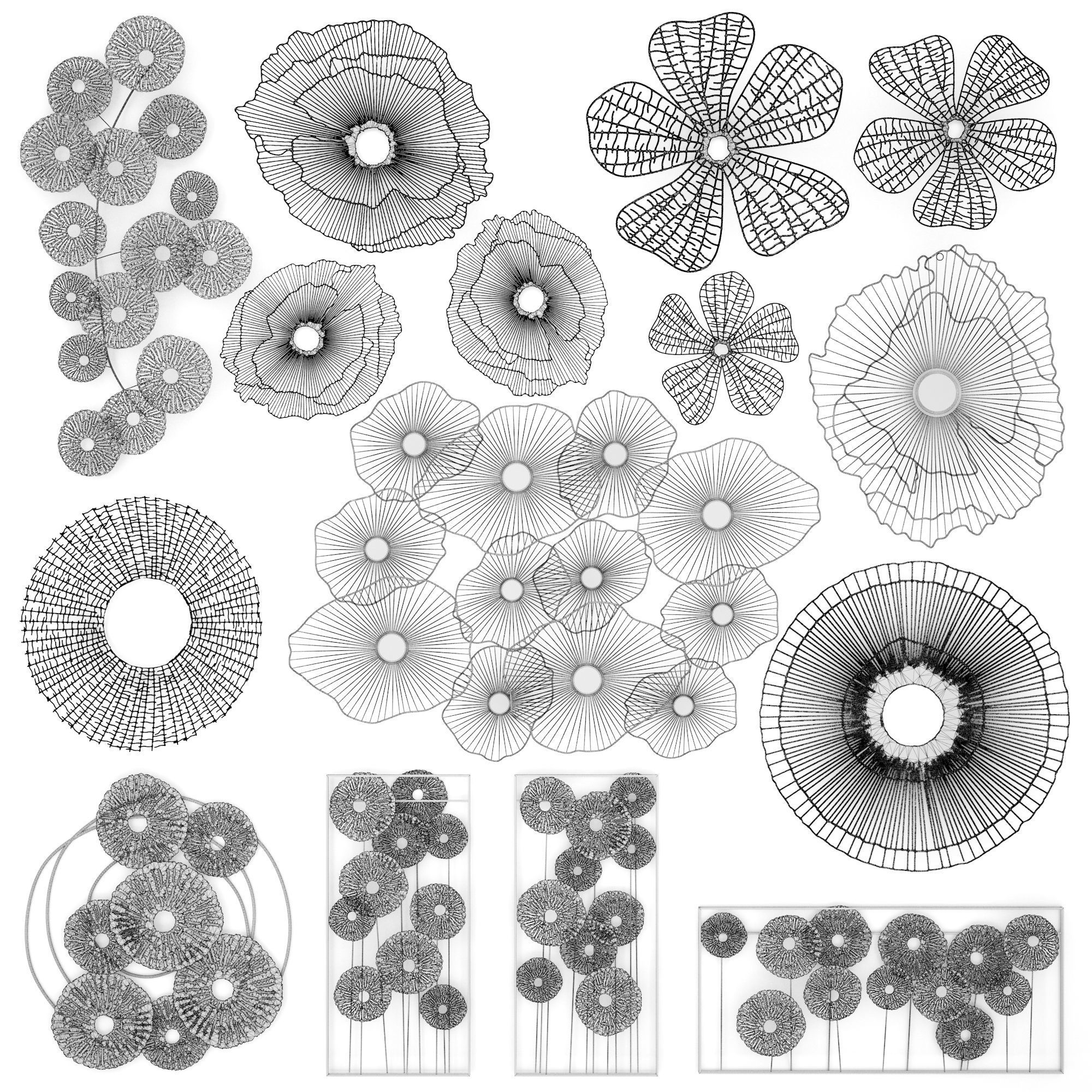 Gold Wall art Sculpture 3D model_11