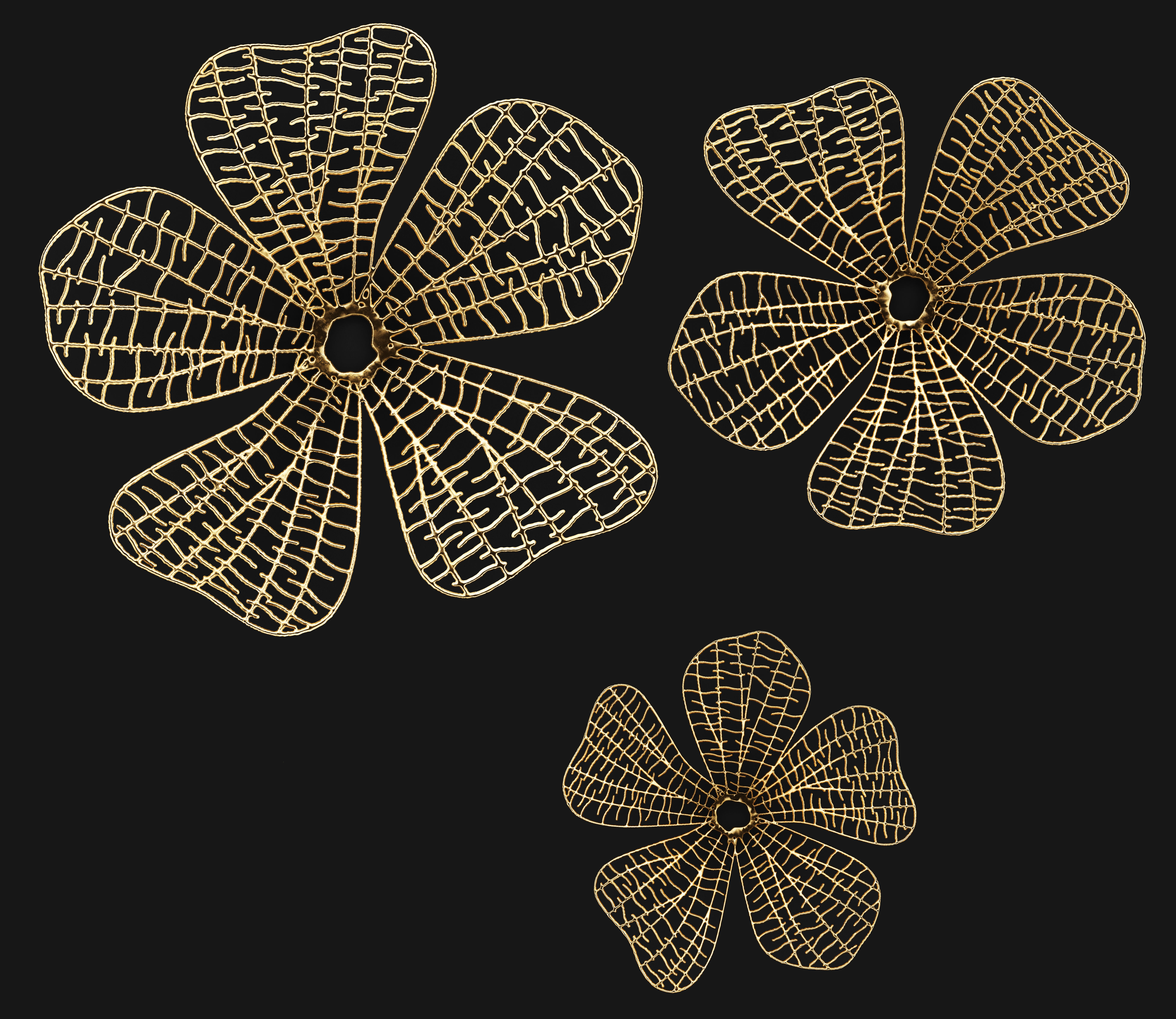 Gold Wall art Sculpture 3D model_8