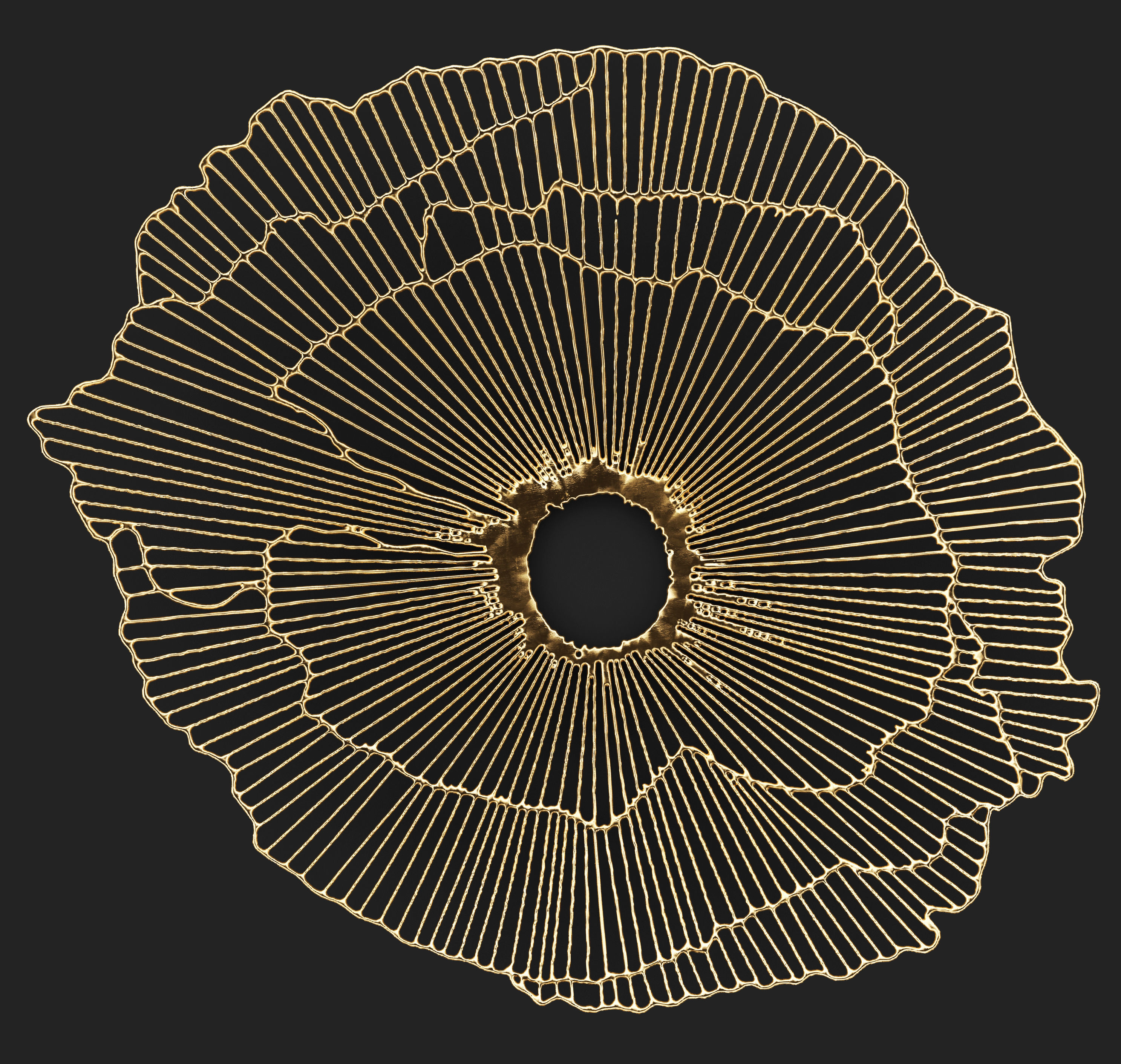 Gold Wall art Sculpture 3D model_3