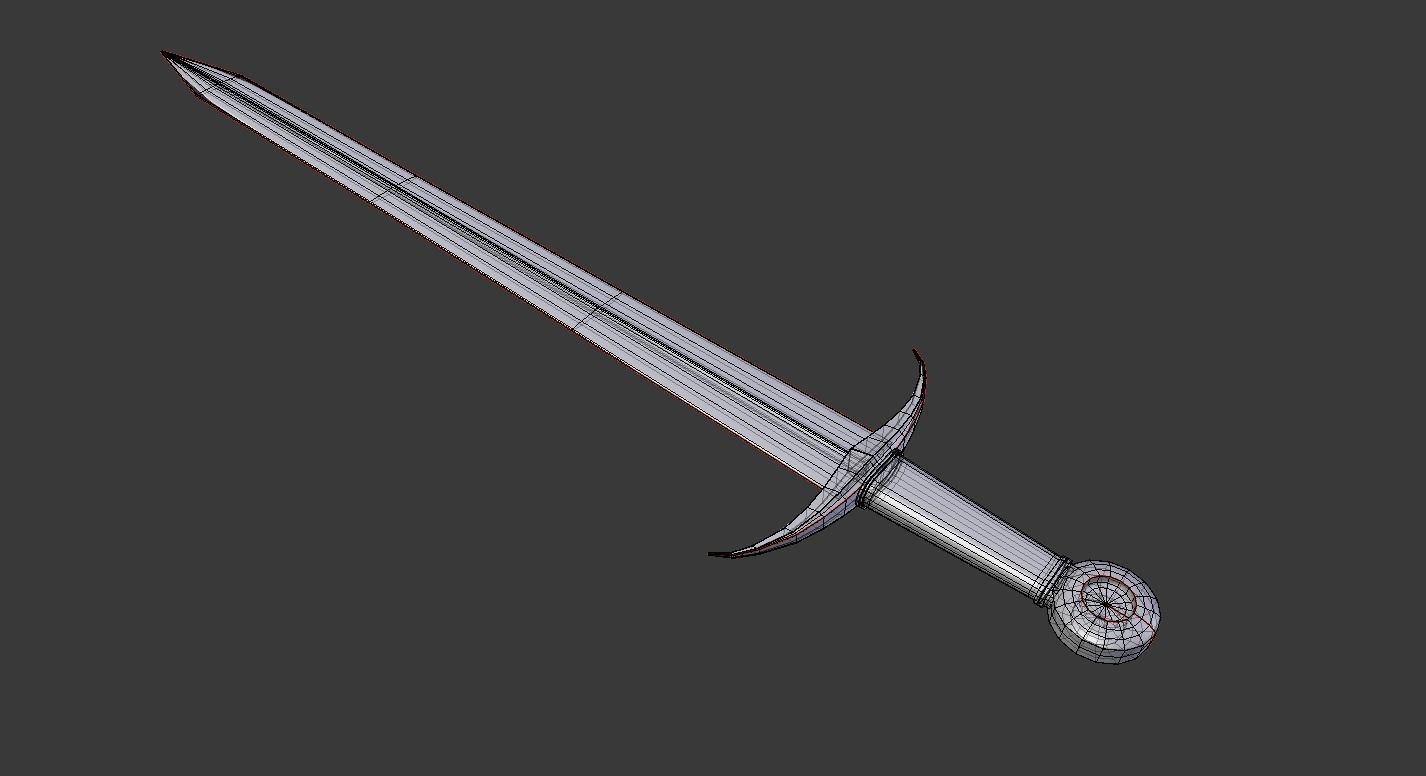 Sword Low-poly 3D model_3