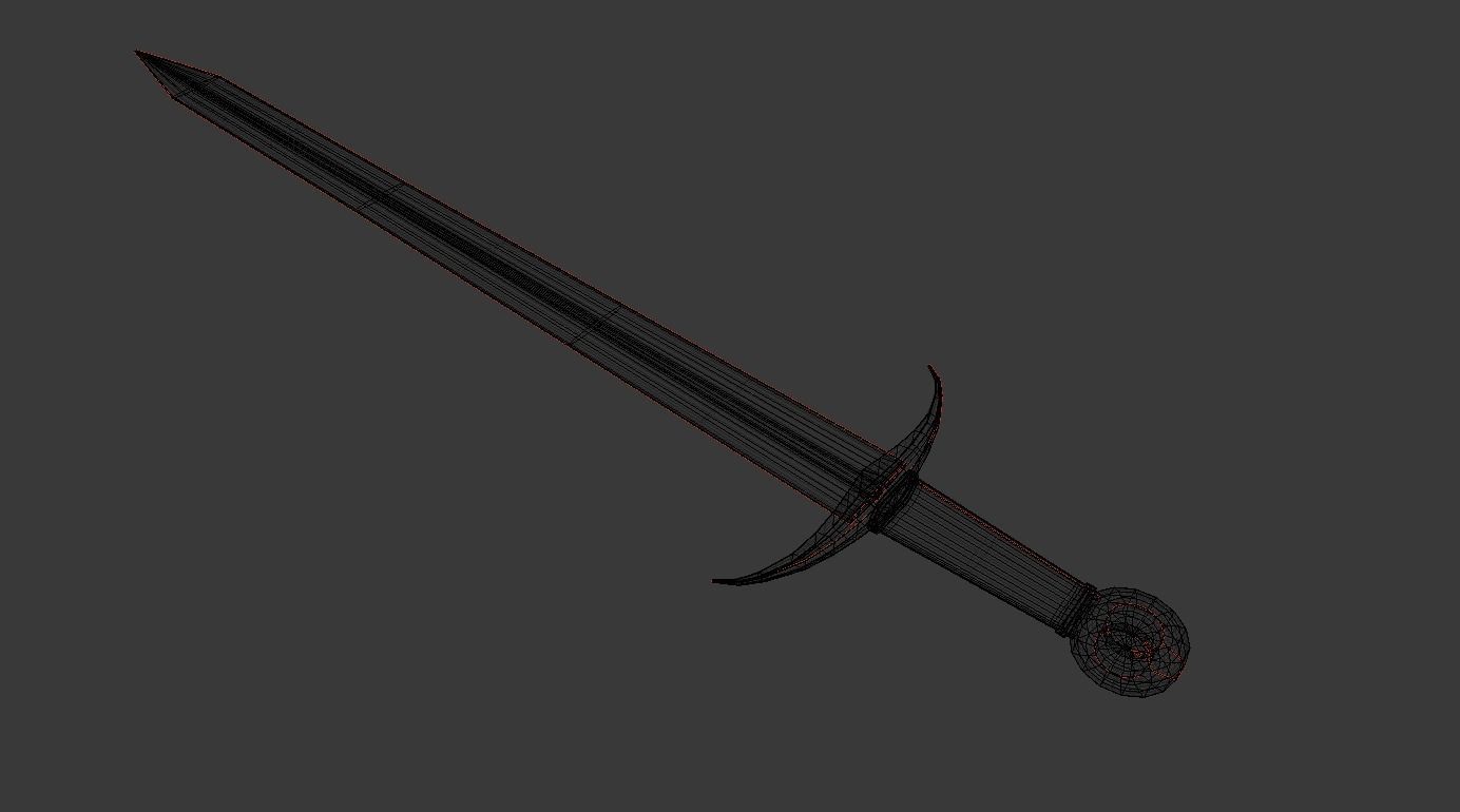 Sword Low-poly 3D model_4