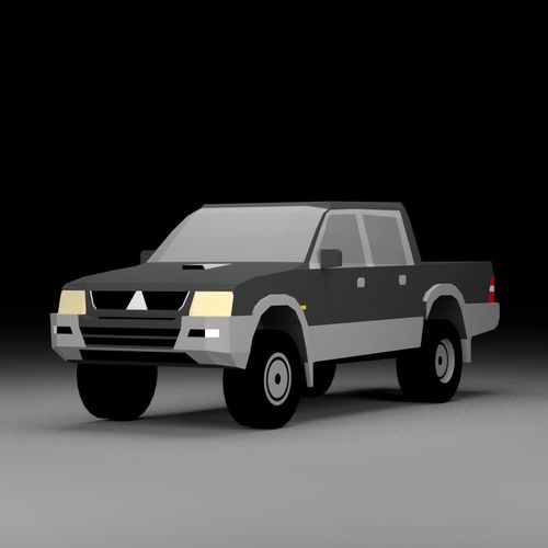 Low Poly Mitsubishi L200 Free low-poly 3D model