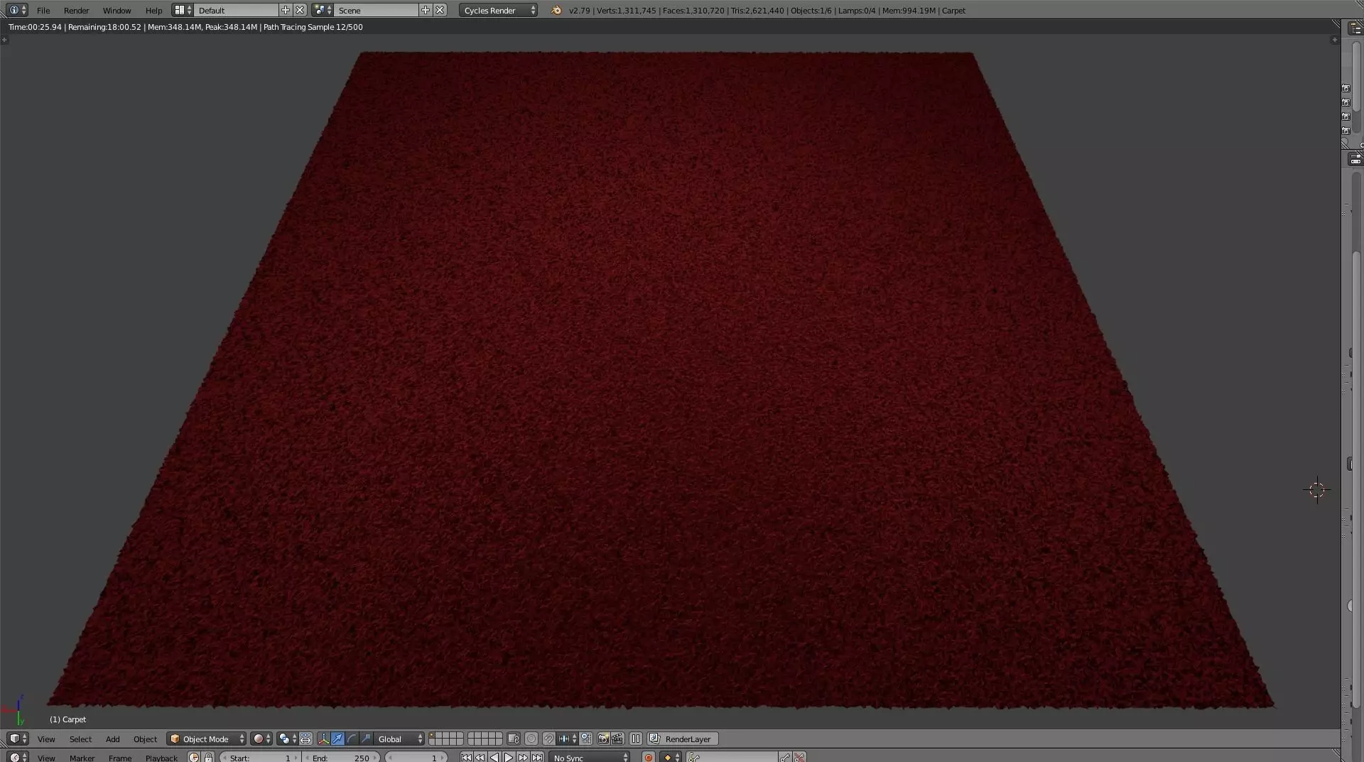 High Poly Carpet 3D model_0