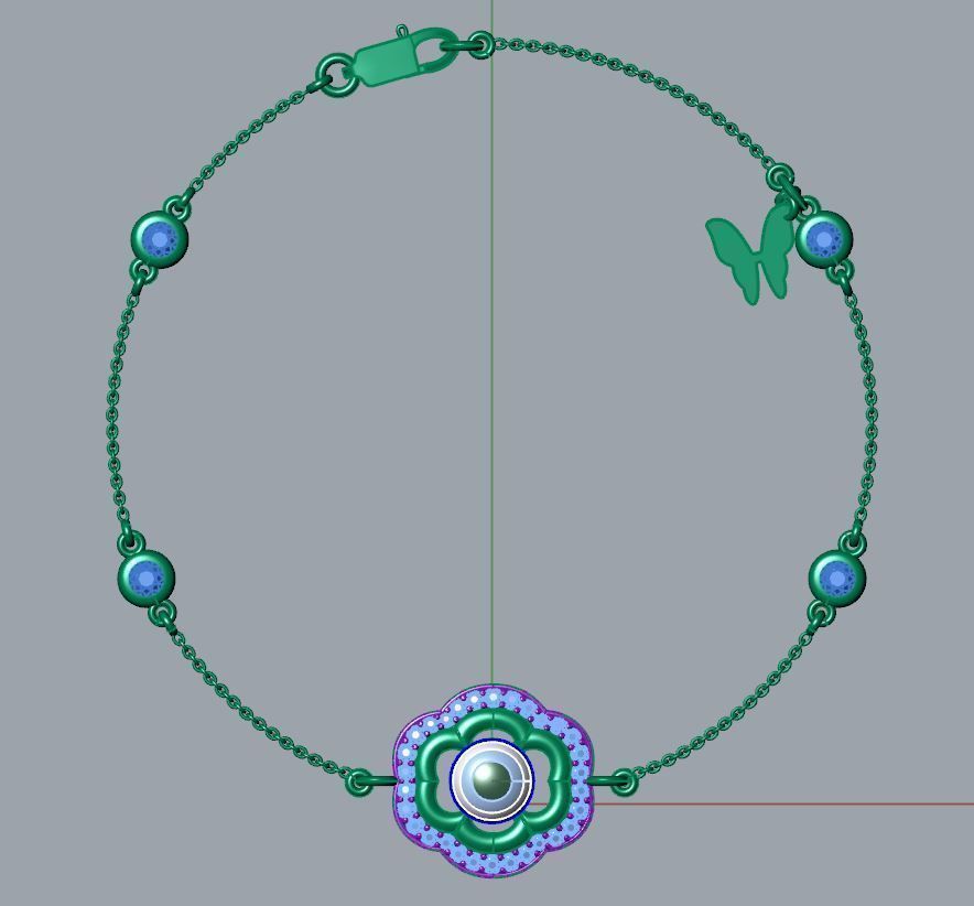 Clover Bracelet 3D print model_11