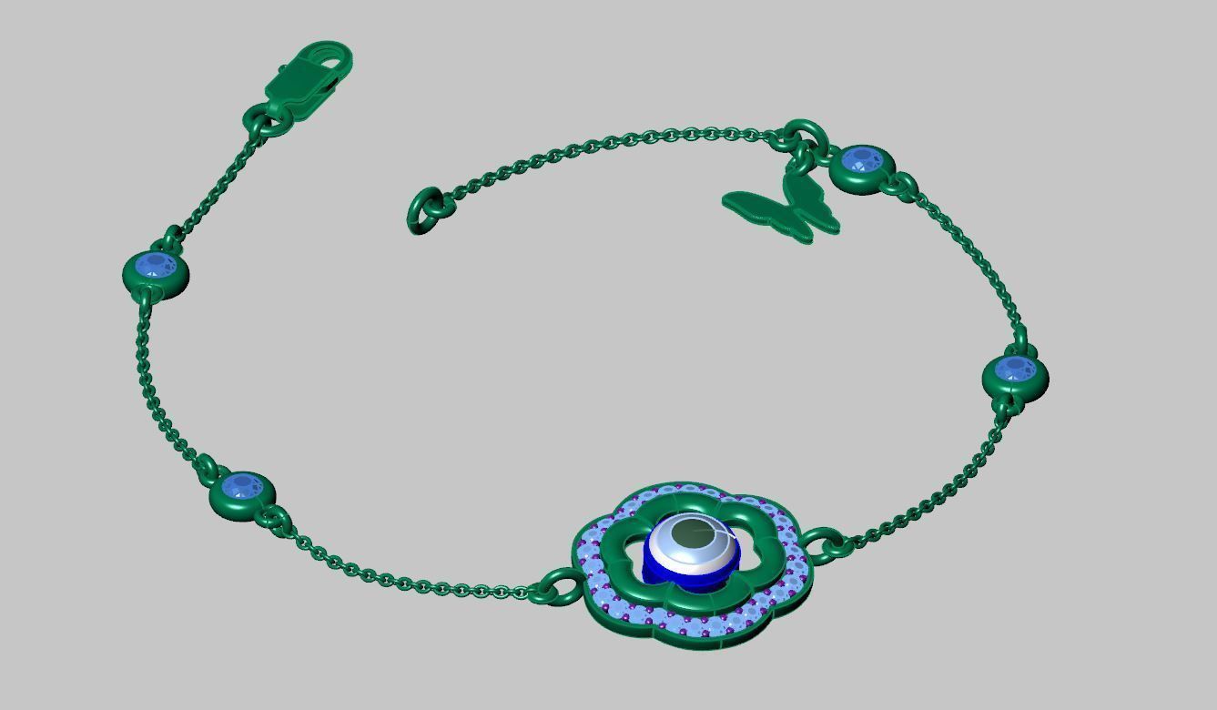 Clover Bracelet 3D print model_10