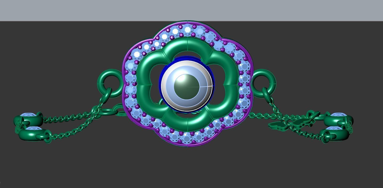 Clover Bracelet 3D print model_7