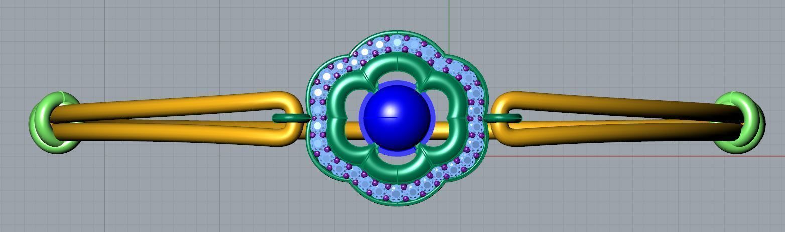 Clover Bracelet 3D print model_3