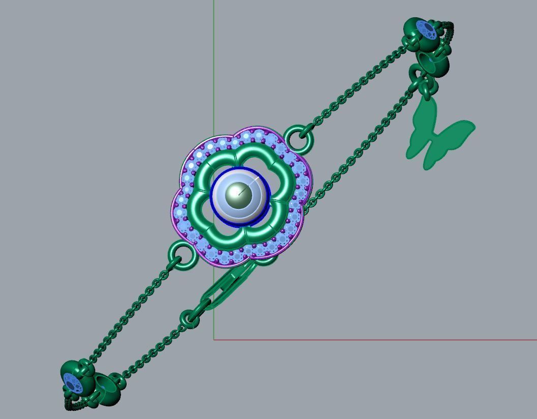 Clover Bracelet 3D print model_8