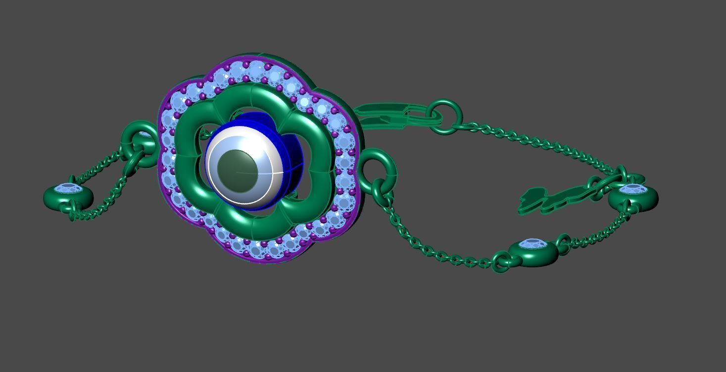 Clover Bracelet 3D print model_9