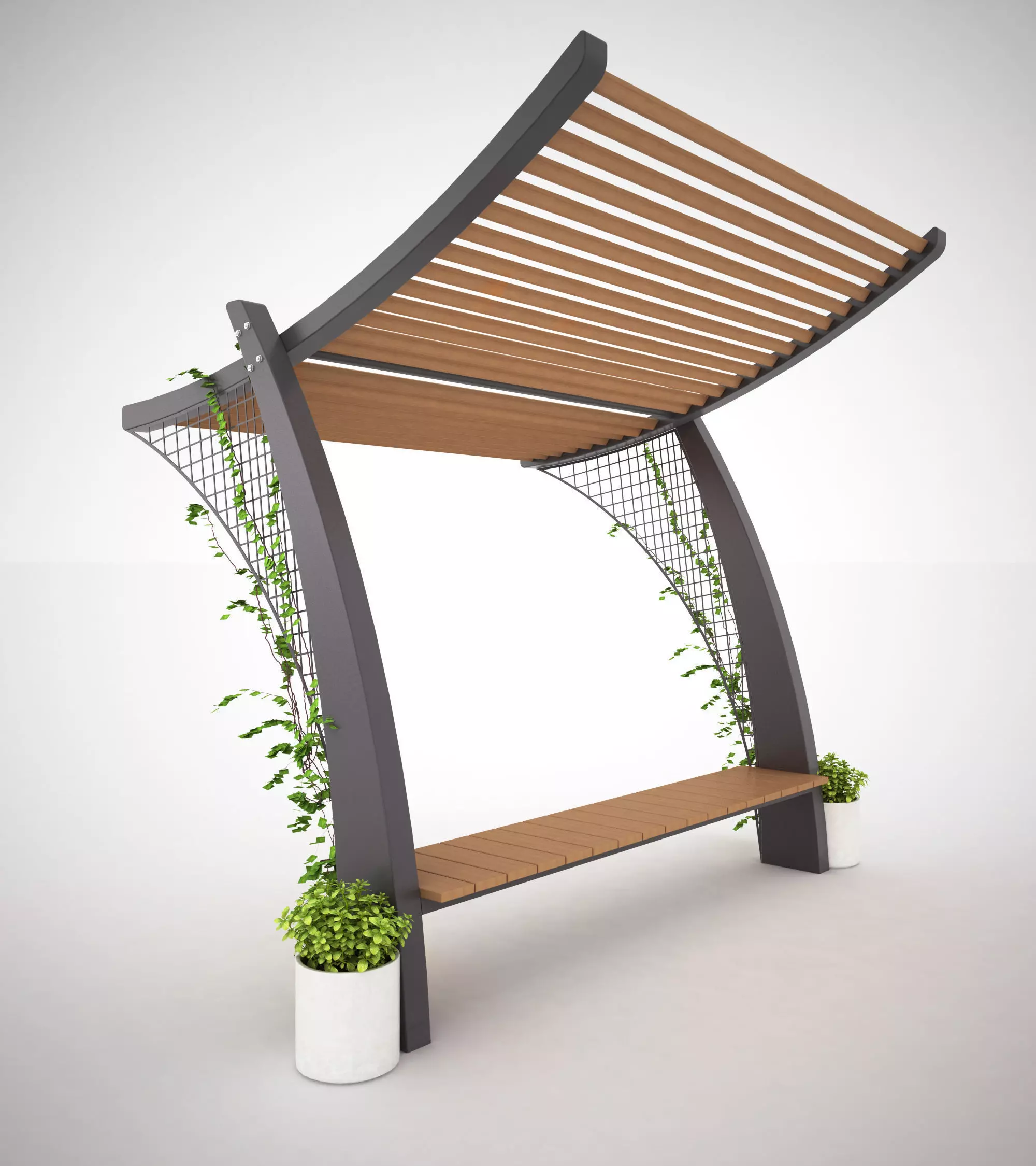 Bench with shelter SHELTER SERIES - MODEL 02 3D model_0