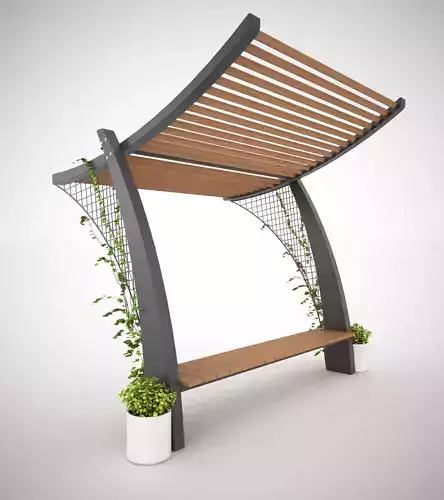 Bench with shelter SHELTER SERIES - MODEL 02 3D model