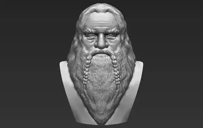 Gimli Lord of the Rings bust 3D printing ready stl obj formats 3D print model
