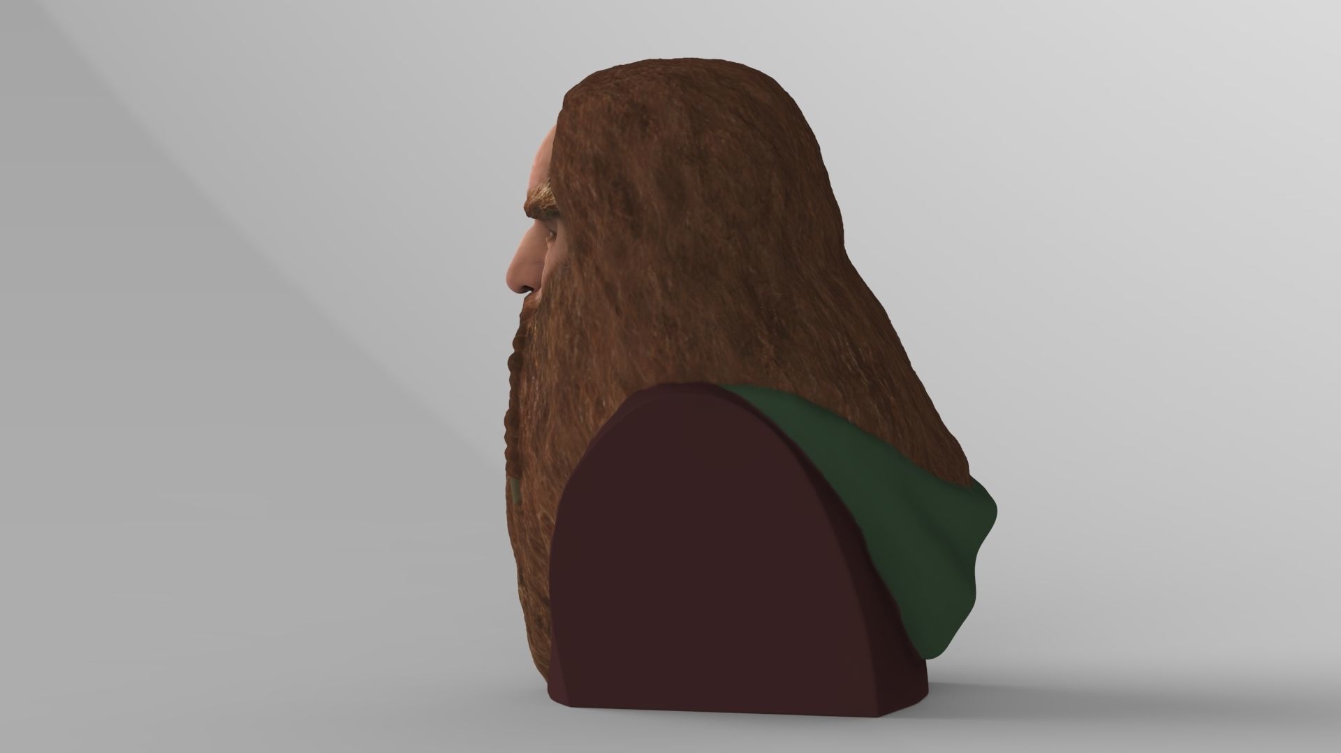 Gimli Lord of the Rings bust full color 3D printing ready 3D print model_7
