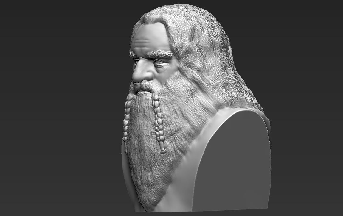 Gimli Lord of the Rings bust full color 3D printing ready 3D print model_30