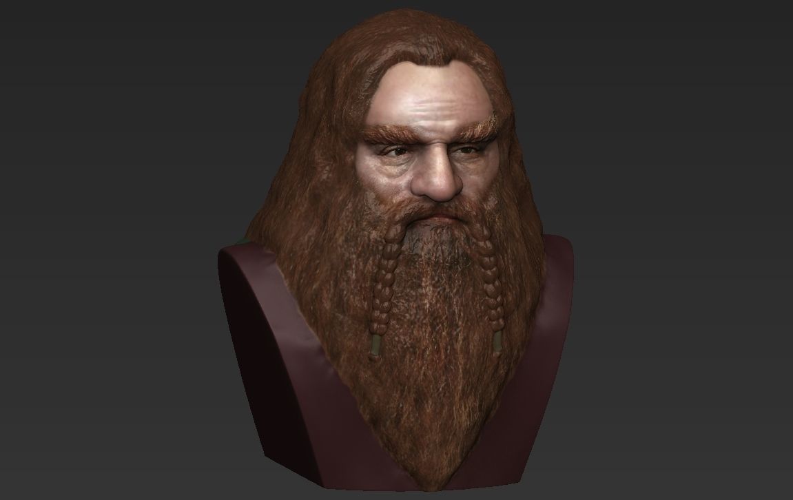Gimli Lord of the Rings bust full color 3D printing ready 3D print model_21