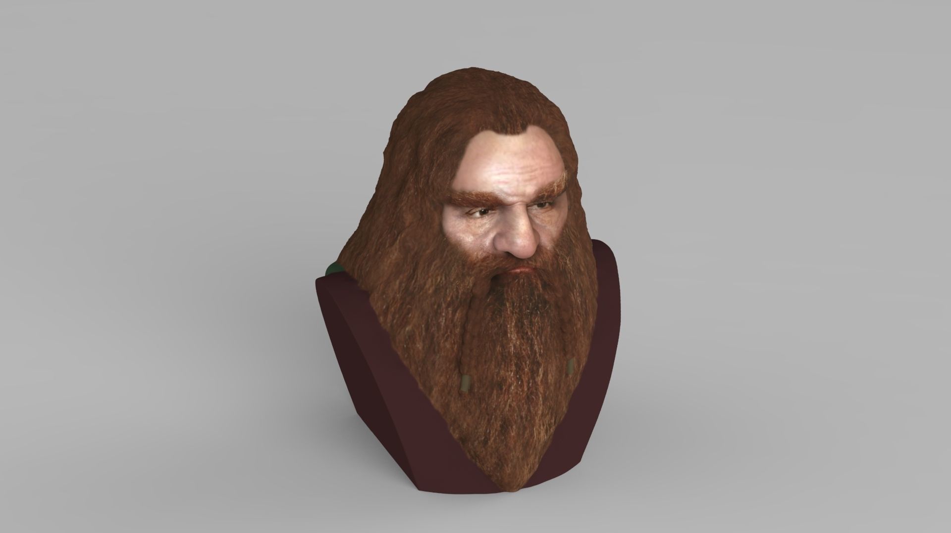 Gimli Lord of the Rings bust full color 3D printing ready 3D print model_4