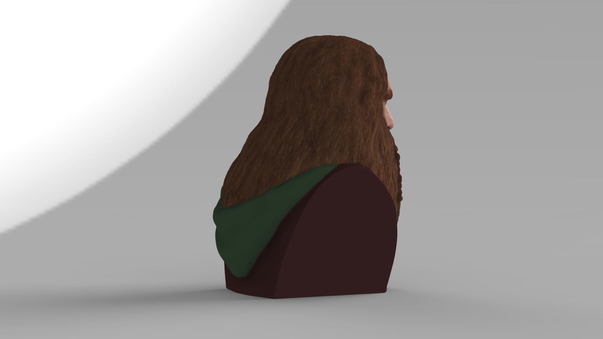 Gimli Lord of the Rings bust full color 3D printing ready 3D print model_12