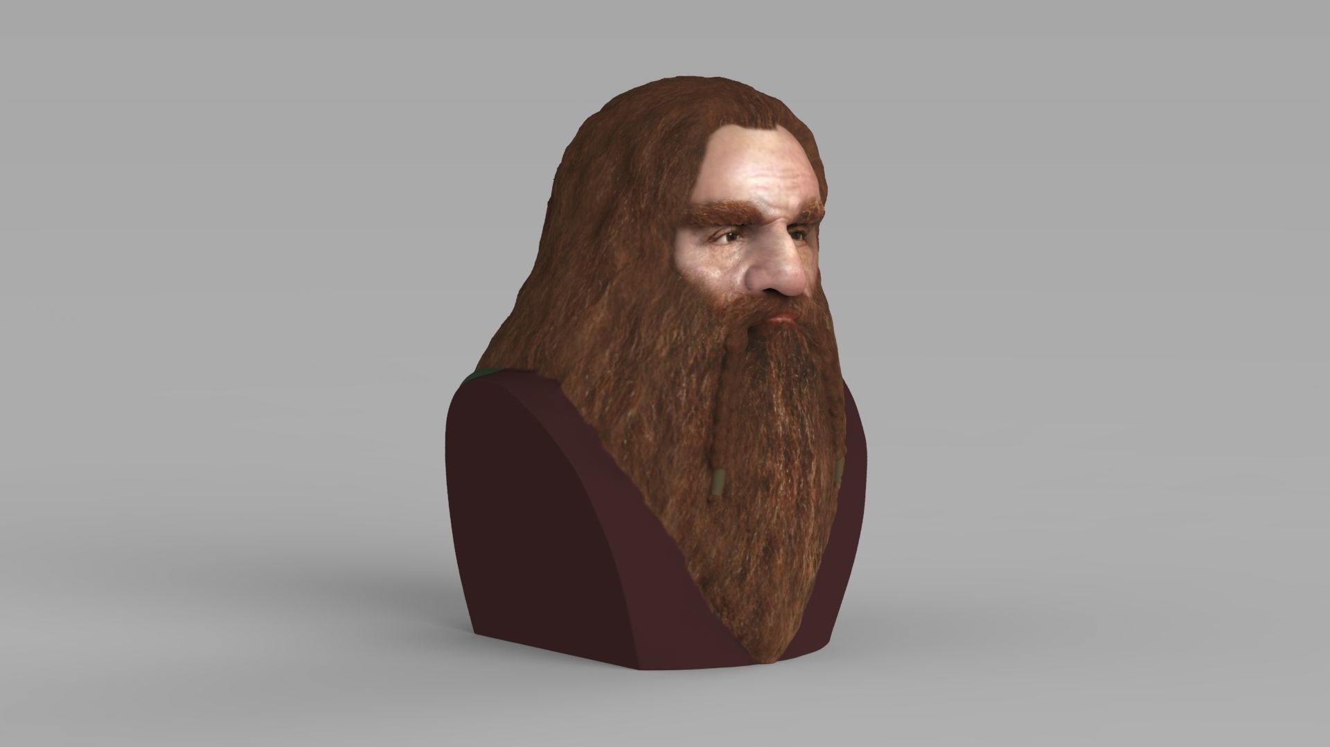 Gimli Lord of the Rings bust full color 3D printing ready 3D print model_14